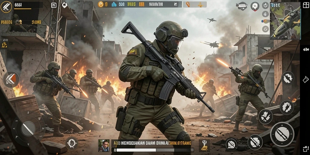 Screenshot gameplay 666I menampilkan aksi penuh laga yang mendebarkan.
