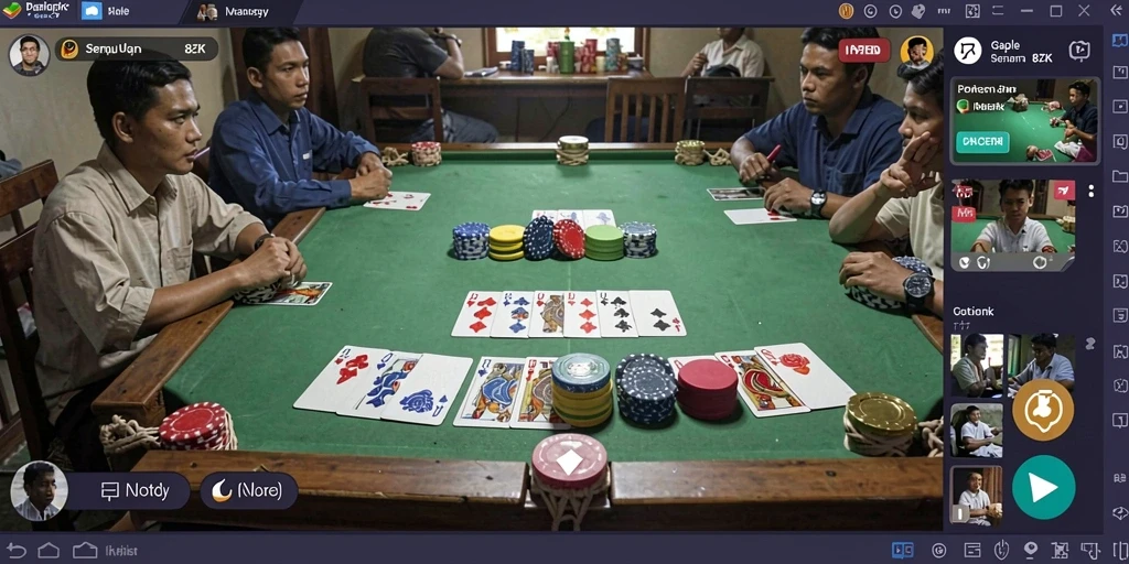 Screenshot gameplay 8ZK yang seru menampilkan aksi Gaple.