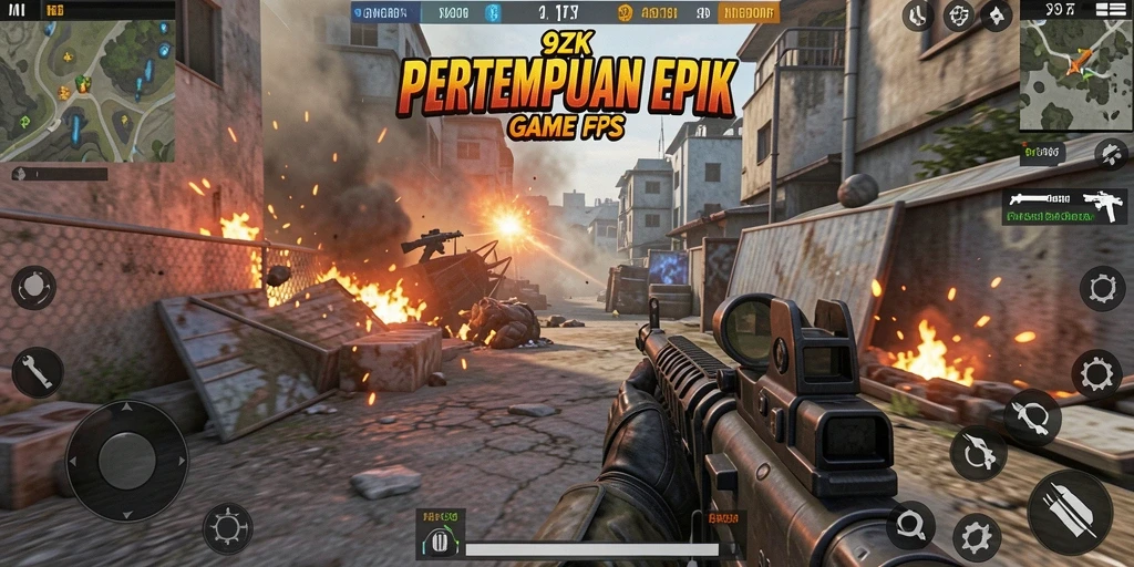 Gameplay menegangkan di 9ZK dengan aksi tembak-menembak.