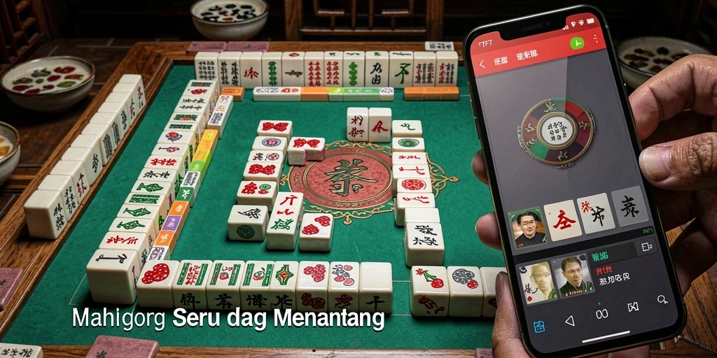 Tampilan gameplay F7F7 menunjukkan ubin Mahjong yang penuh warna.