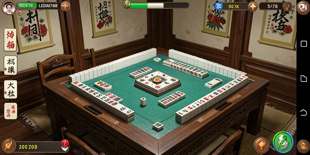 Tampilan gameplay menarik dari LEDAK188 yang menampilkan Mahjong seru.