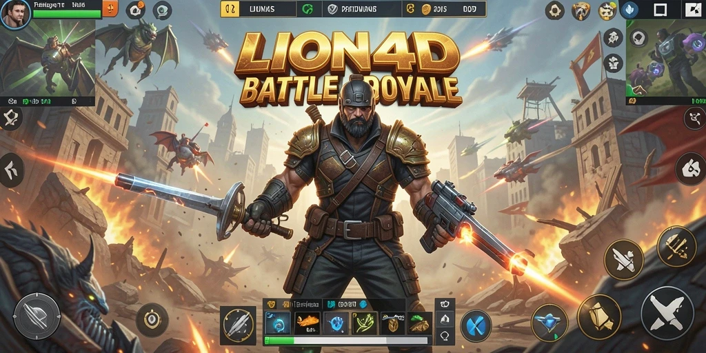 Tampilan gameplay LION4D saat pertarungan seru.
