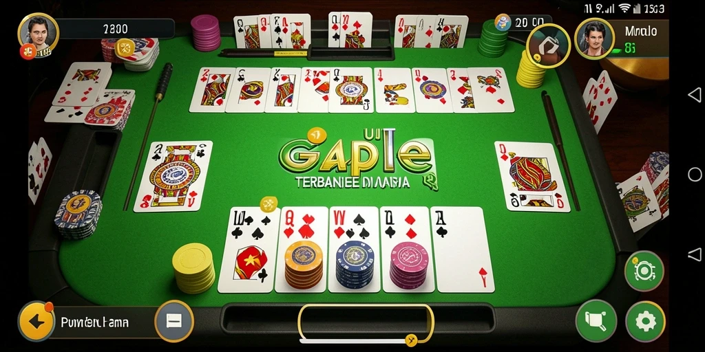Tampilan gameplay Gaple yang seru dan interaktif di MNDUIT.