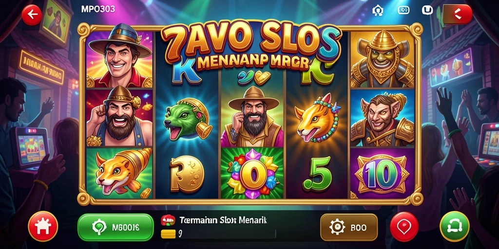 Screenshot gameplay menunjukkan mesin slot dengan grafis menawan.