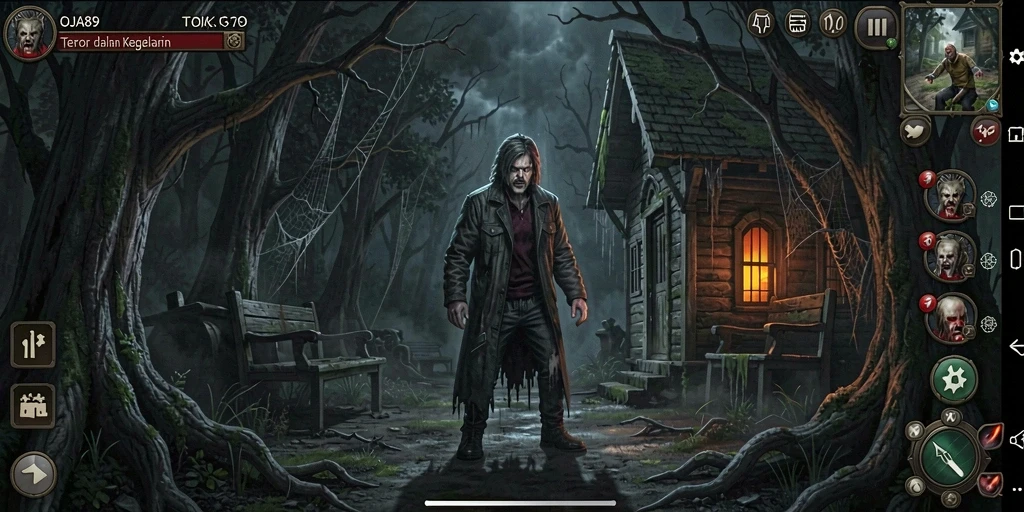 Screenshot utama OJA89 menampilkan suasana mencekam dan gameplay yang intens.