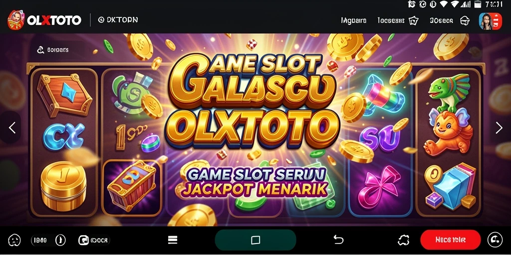 Screenshot gameplay OLXTOTO menampilkan simbol slot dan jackpot menggiurkan.