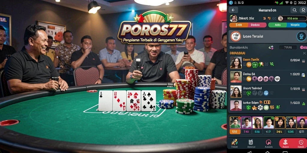 Tampilan gameplay poker yang seru dan menarik di POROS77.