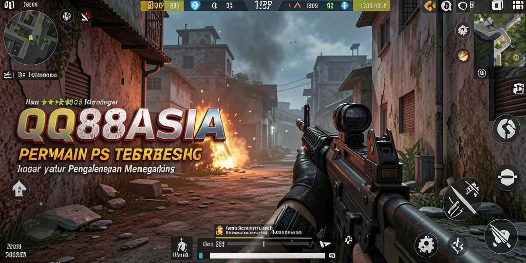 Screenshot gameplay dari QQ88ASIA yang menunjukkan aksi seru dalam pertempuran FPS.