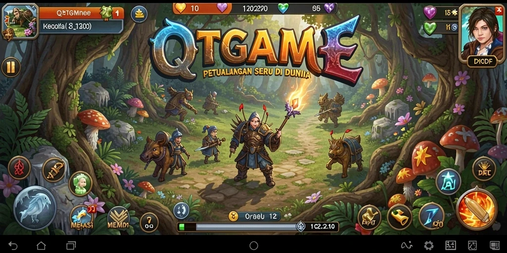 Gameplay mendebarkan dalam dunia petualangan QTGAME.