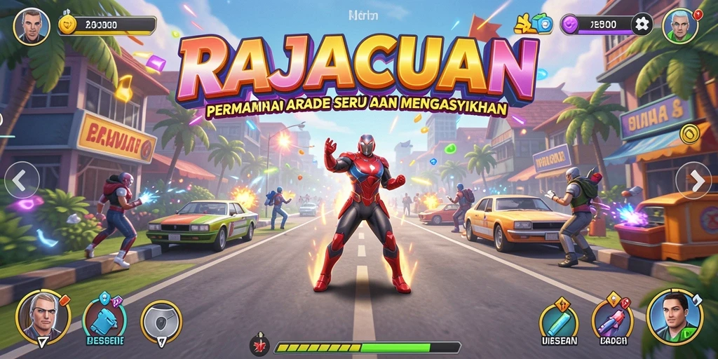 Screenshot RAJACUAN menampilkan aksi seru di dalam game arcade.
