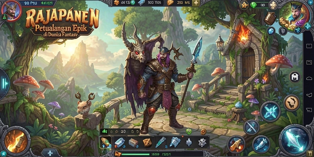 Tampilan gameplay epik RAJAPANEN yang menakjubkan dan mendebarkan.
