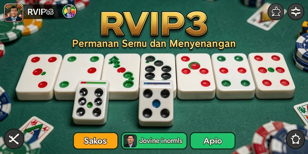 Tampilan gameplay seru dari RVIP3 dalam mode permainan Domino.