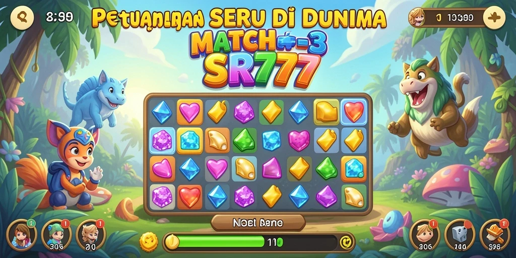 Tampilan gameplay SR777 yang penuh warna dan seru.