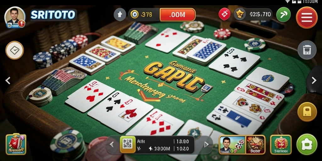 Tampilan utama gameplay Gaple yang seru dan interaktif.