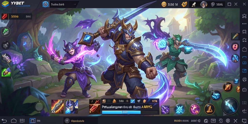 Screenshot gameplay YYBET menampilkan pertarungan epik dalam dunia ARPG.